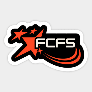 White Black and Red FCFS Design Sticker